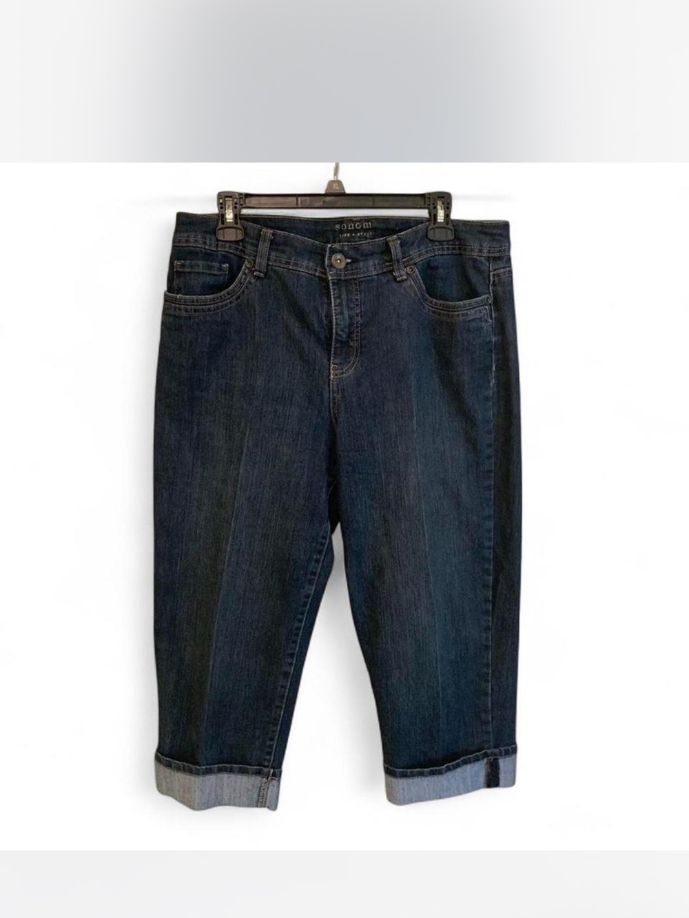 Sonoma Dark Blue Denim Jeans with Bronze Button